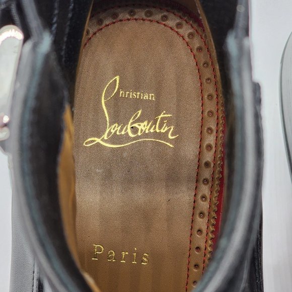 Christian Louboutin Sahni Horse Flat Ankle Boots Black - Picture 6 of 8